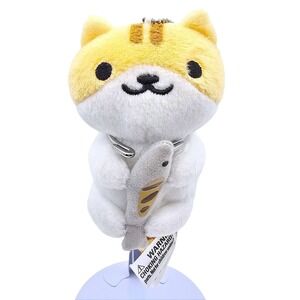 Neko Atsume Kitty Collector Pumpkin Saury 6" Plush Keychain Saury Fish 2016‎